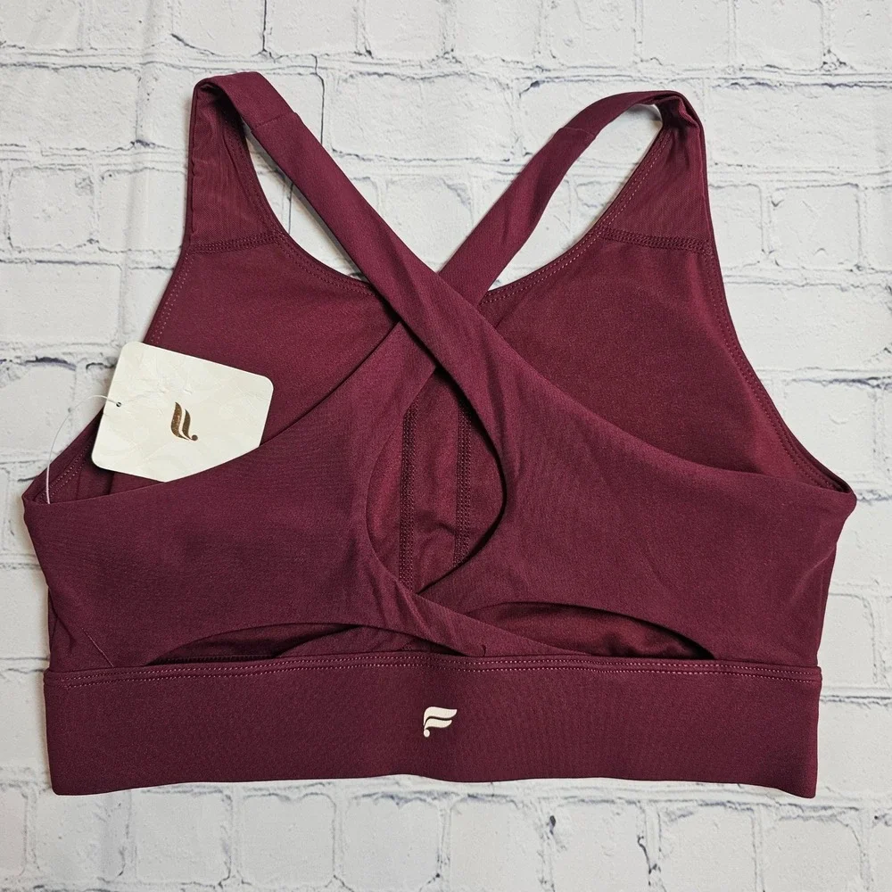 NEW Fabletics No-Bounce‎ High Impact Sports Bra Merlot XS